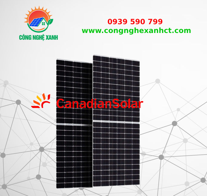 Tấm Pin mặt trời Canadian 620W 2 mặt kính | Pin Canadian 620w